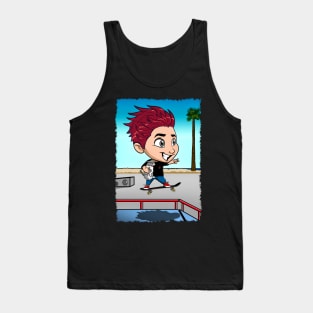 Skateboard  with a Funny Cat Tank Top